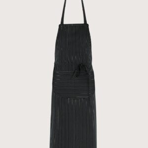 crna pinstripe pregača s prsnikom