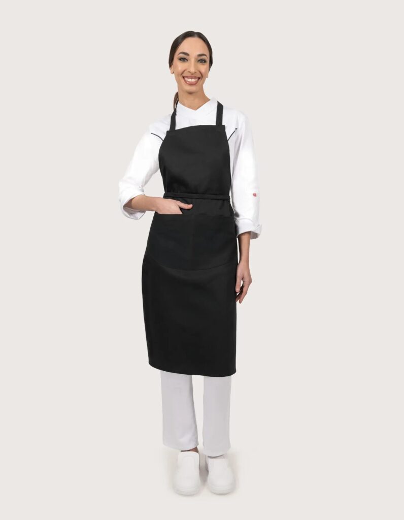 Crna duga kuharska pregača s velikim dzepom