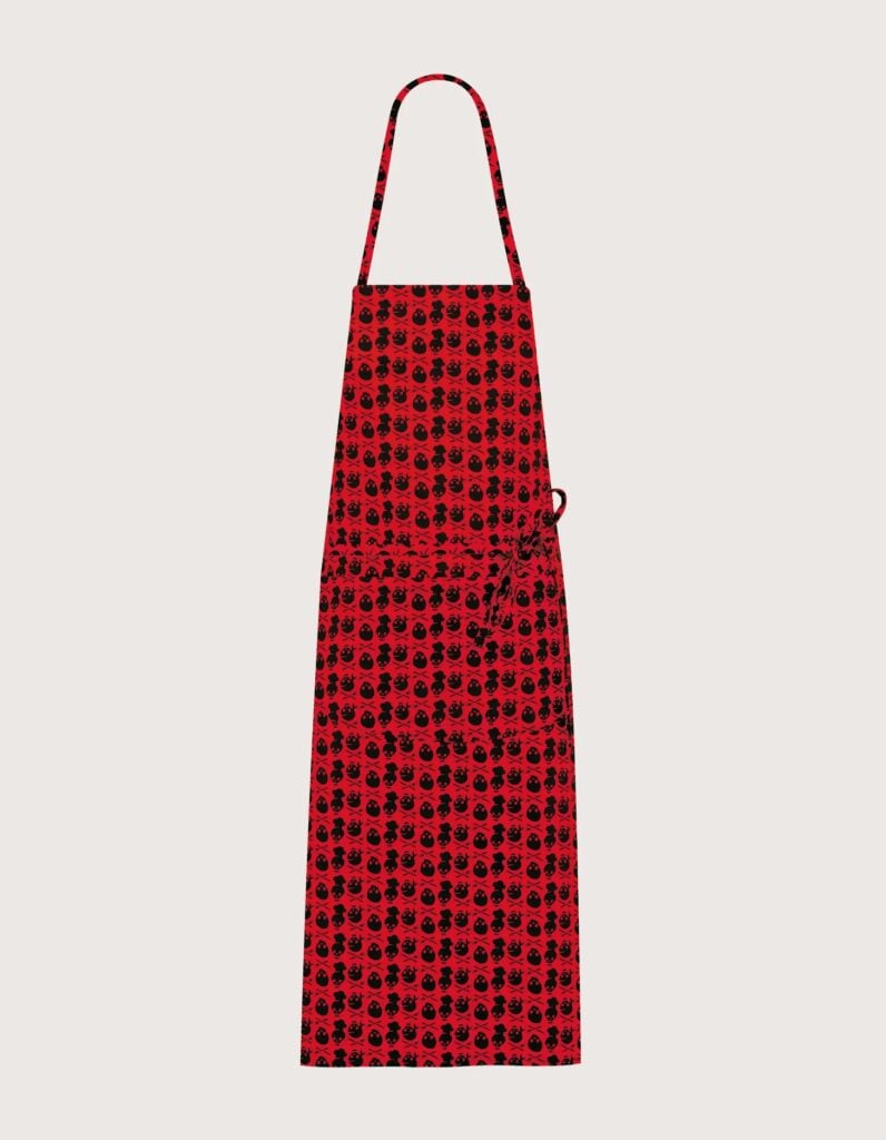 Crna duga pregača s uzorkom lubanja za kuhare