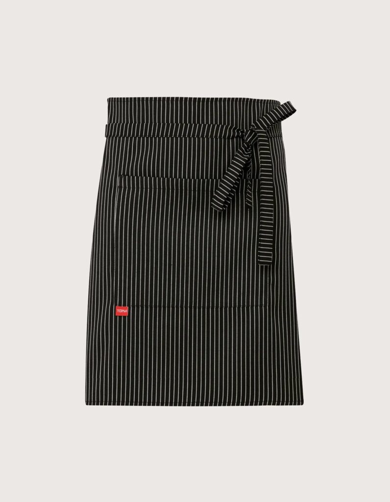 Plavo crna pregača sa sitnim uzorkom za kuhare