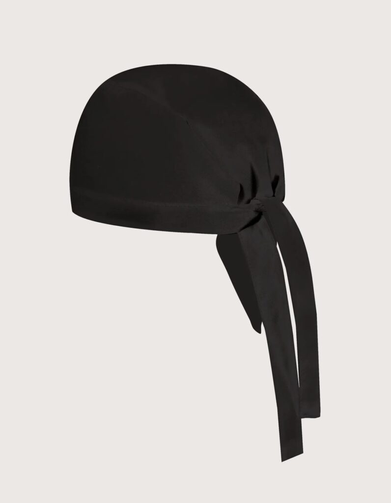 Crna pamucna kuharska bandana vezanje straga