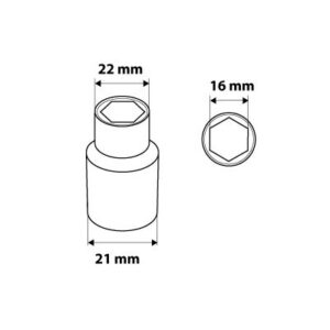 Šesterokutna nasadka 1/2" 16 mm NEO - 1