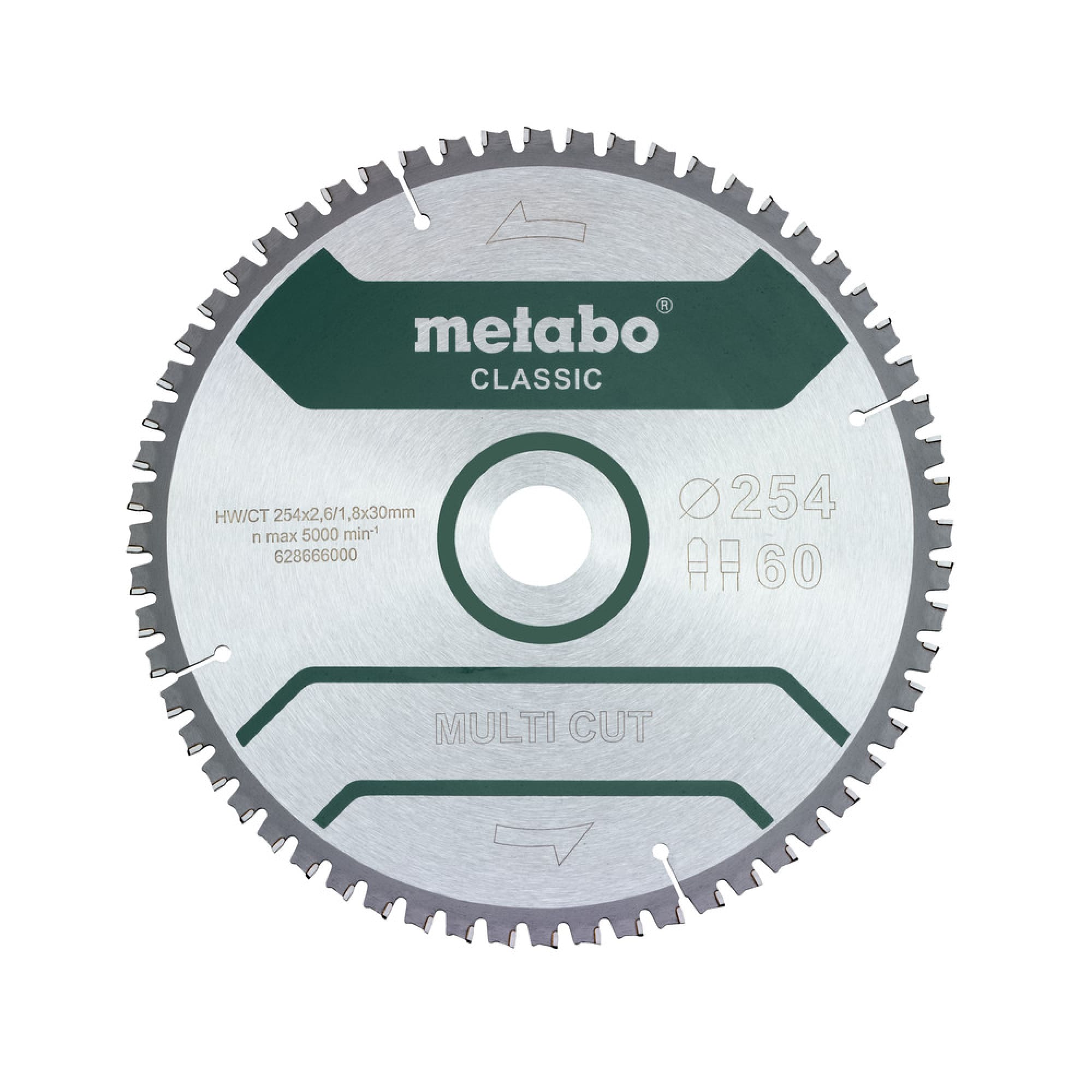 List kružne pile Metabo 254×30 Z60 FZ/TZ 5° List kružne pile Metabo 254×30 Z60 FZ/TZ 5°