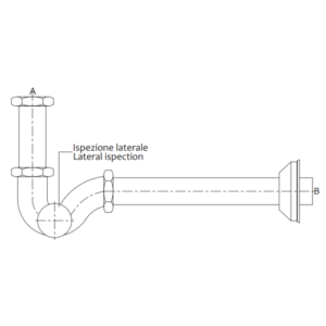 Sifon za umivaonik "P" - metalni, kromirani - 1