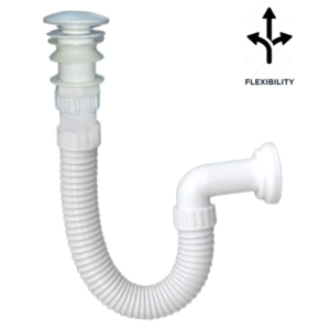 Sifon za umivaonik click-clack - bijeli